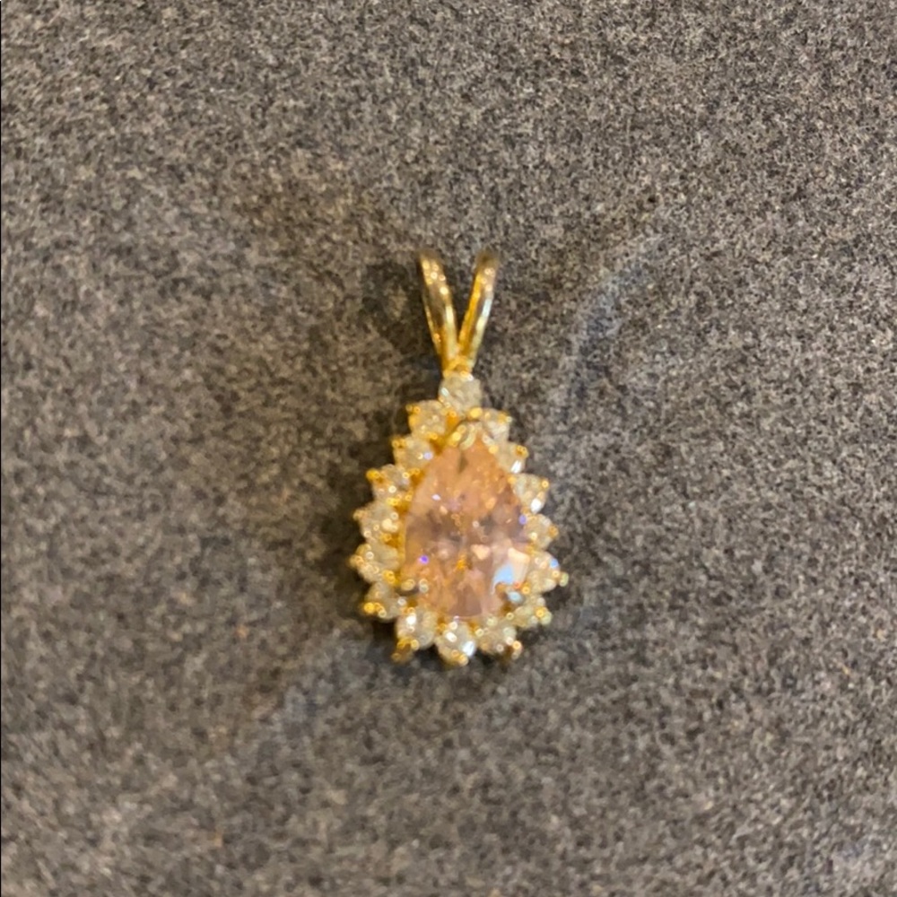 14k Gold Filled Pink CZ Pendant
